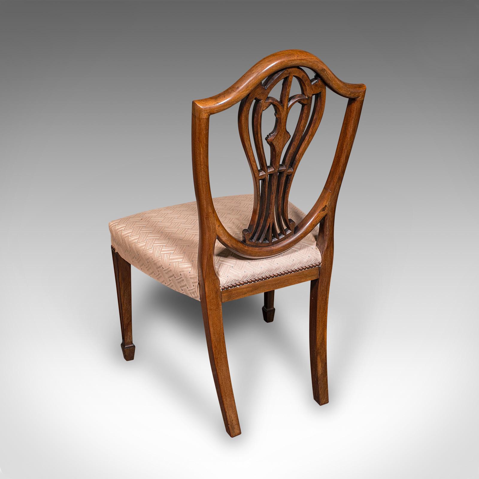 Set of 12 Antique Dining Chairs, English, Carver, Seat, Hepplewhite, Edwardian For Sale 2