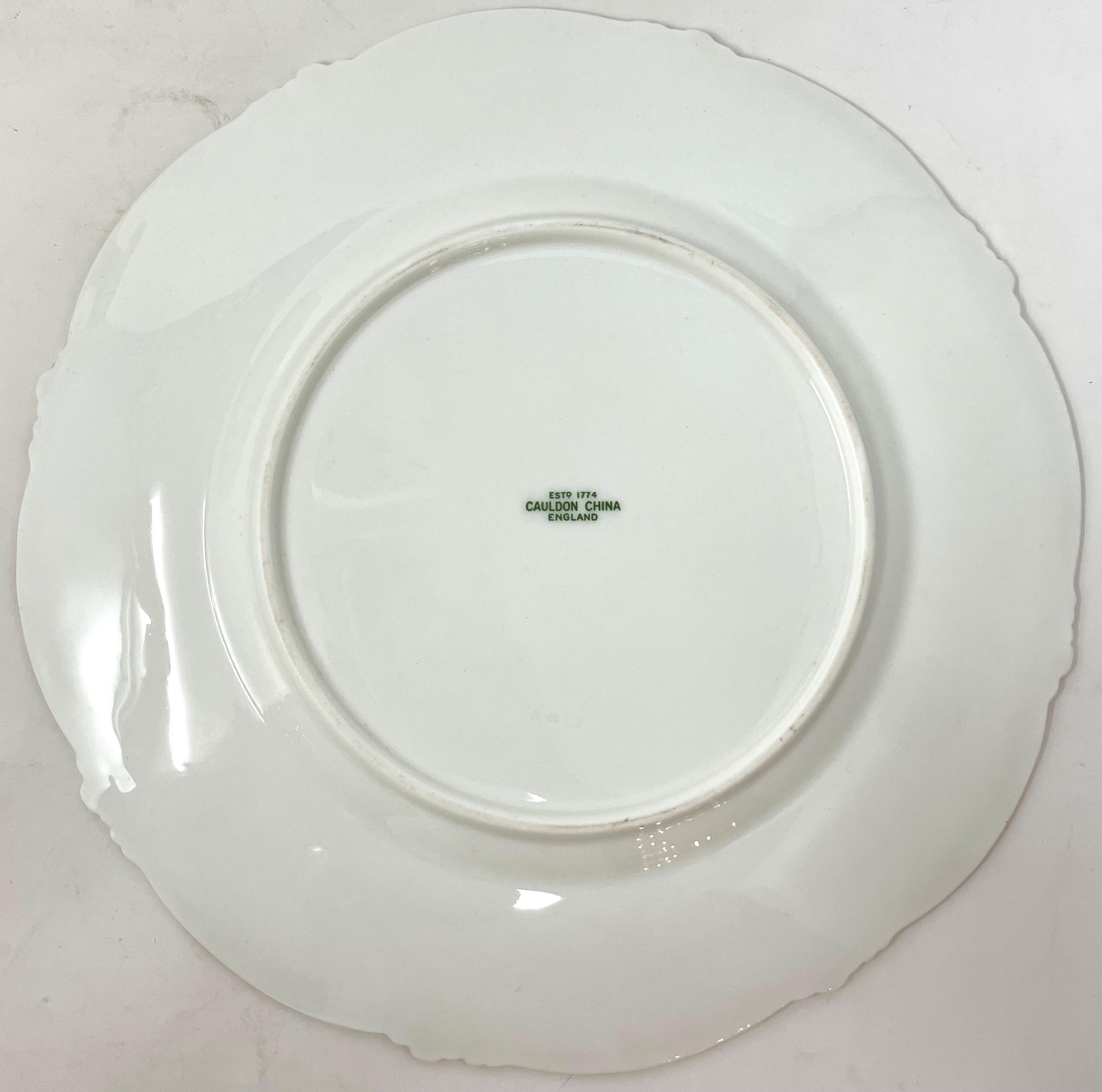 20th Century Set of 12 Antique English Cauldon Co. Signed Porcelain Serving Plates Circa 1900