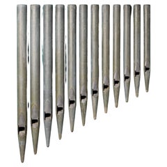 Ensemble de 12 pipes d'orgue d'église anglaises anciennes