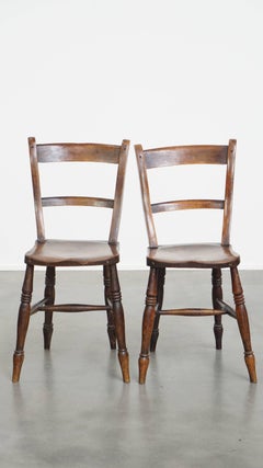 Set of 12 antique English Oxford dining/kitchen chairs