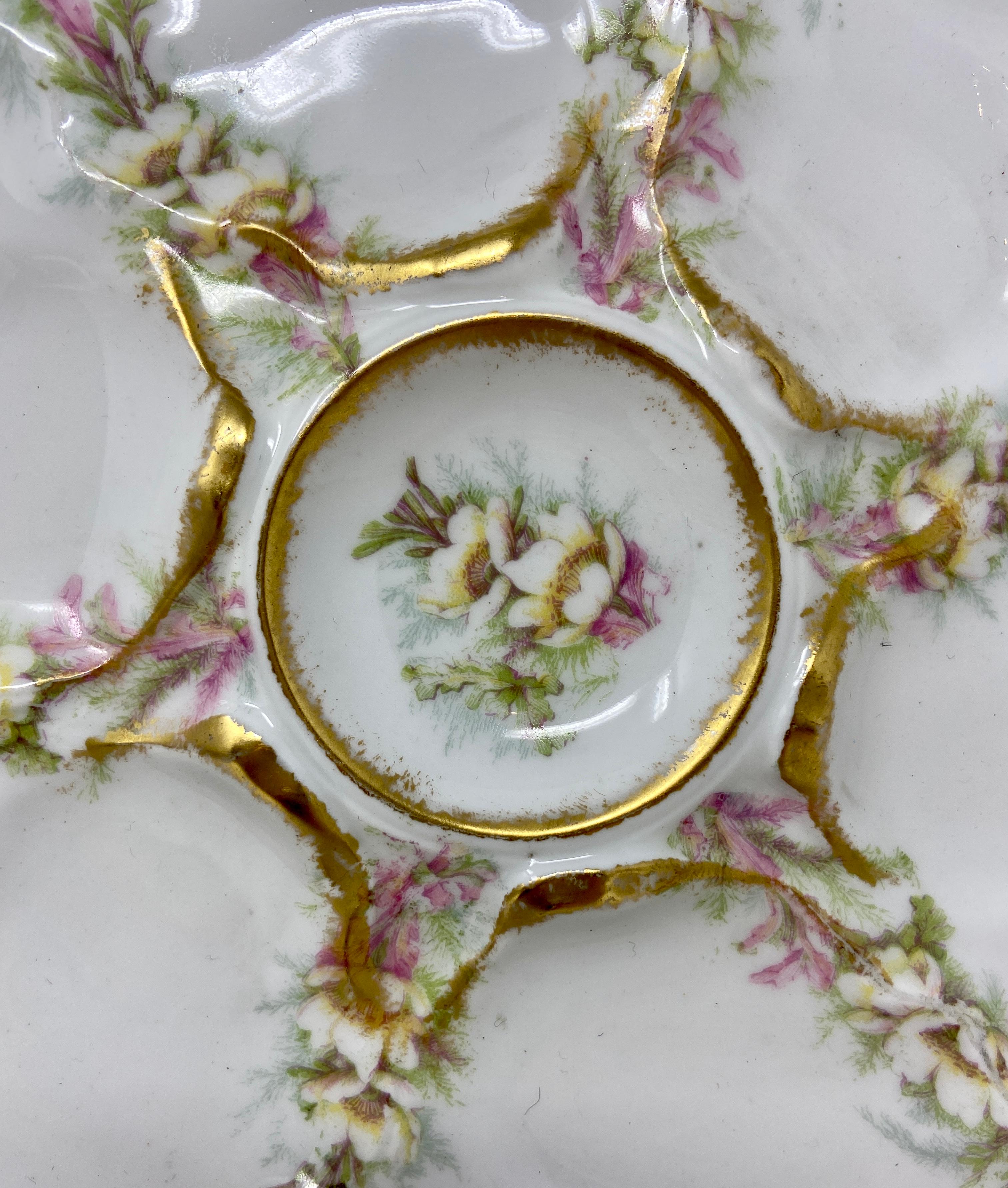Set of 12 Antique French Limoges Porcelain Oyster Plates, Circa 1890-1900 For Sale 2