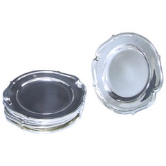 Set of 12 Antique French Silver Dessert, Side Plates by Tetard Freres Set of 12 Antique French Silver Dessert, Side Plates by Tetard Freres