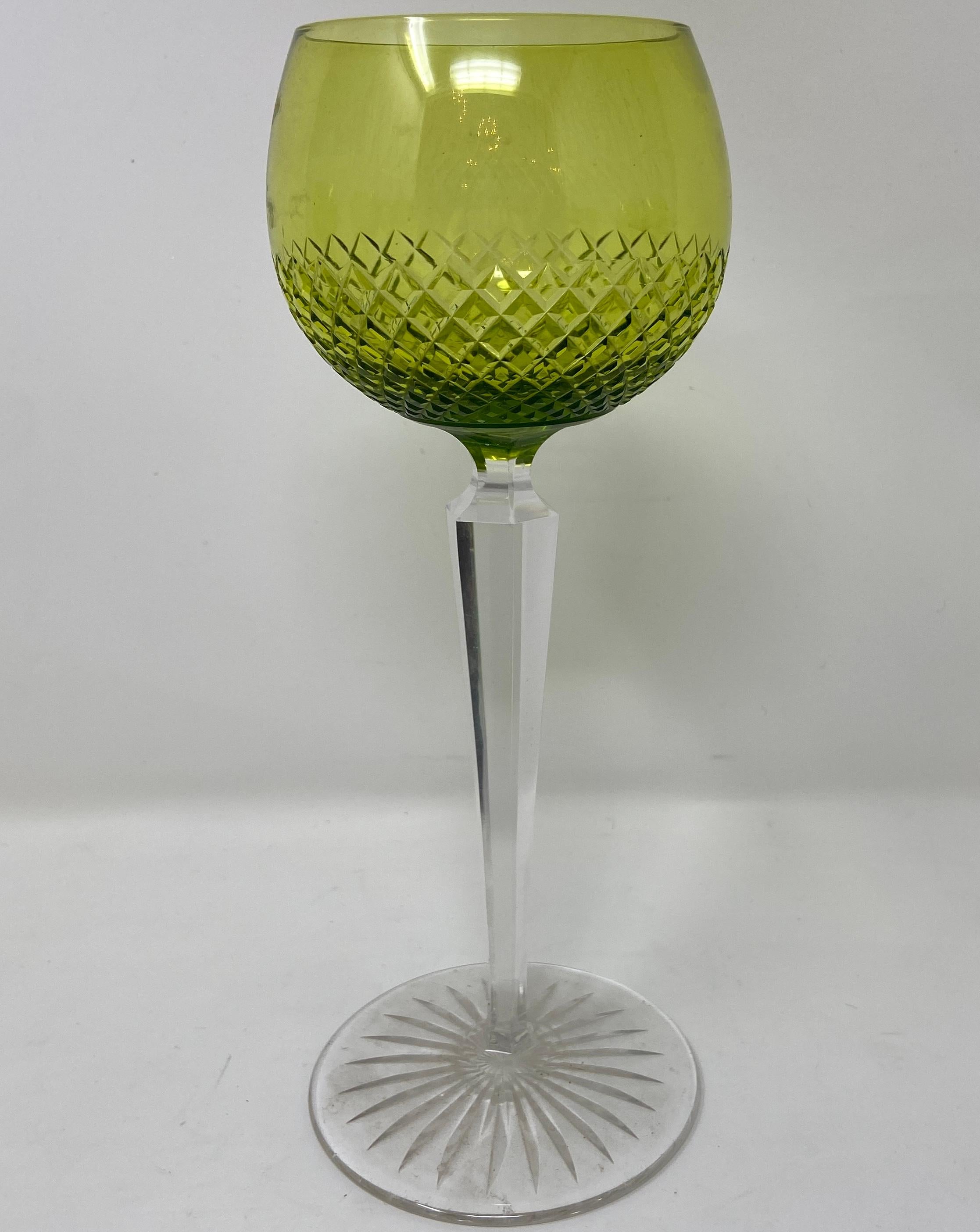 antique green crystal glasses