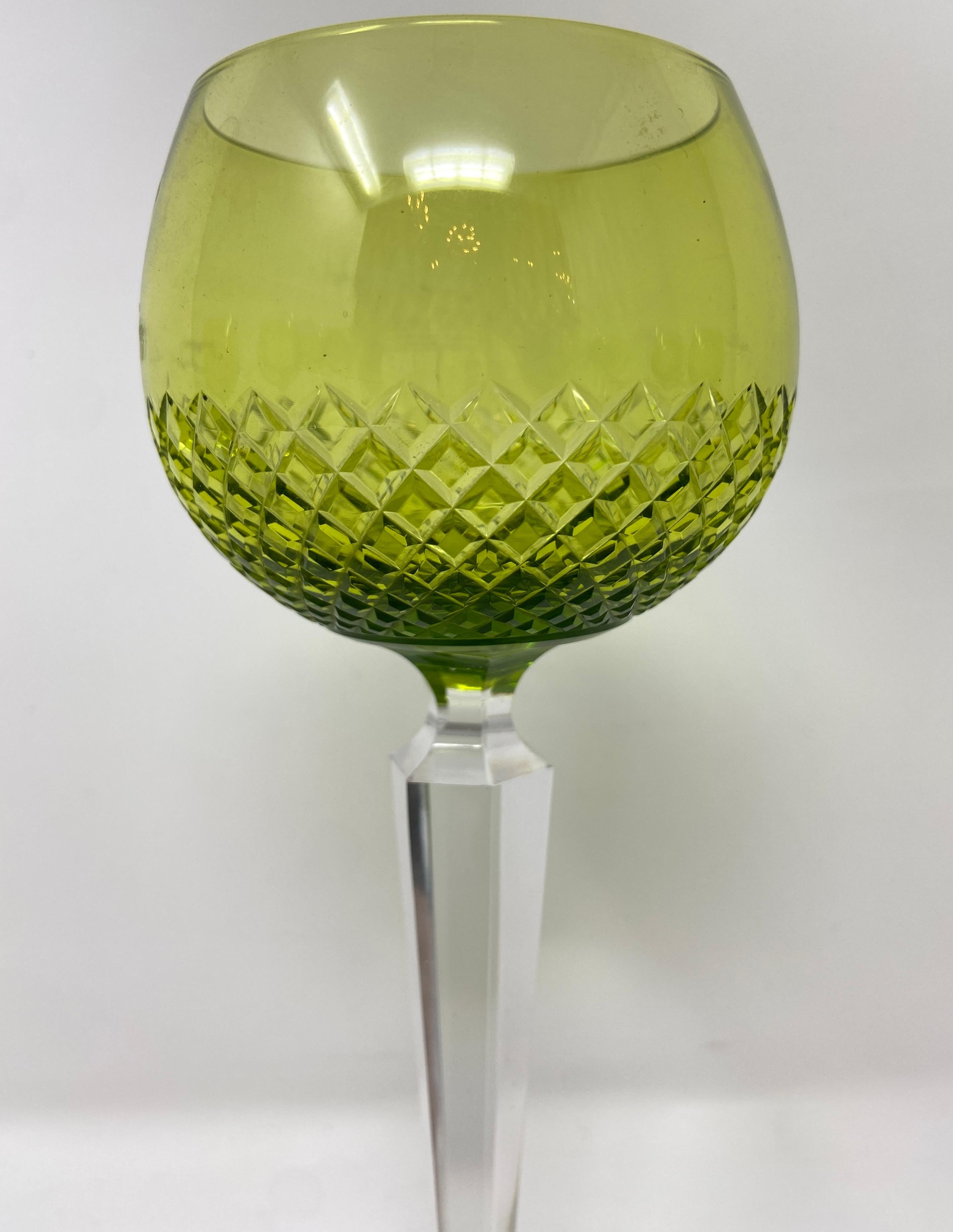 antique green drinking glasses