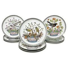 Ensemble de 12 assiettes à oiseaux en porcelaine allemande "de présentation", Circa 1890