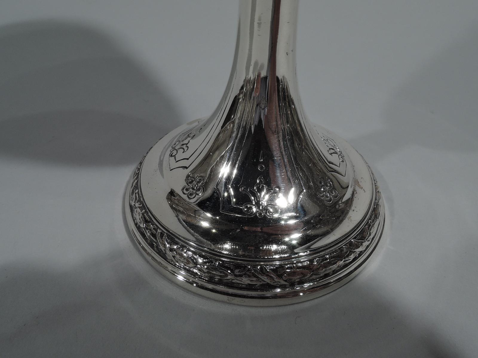 Set of 12 Antique Gorham Sterling Silver Goblets in Maintenon Pattern 3