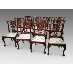 Set of 12 Antique Mahogany Dining Chairs
