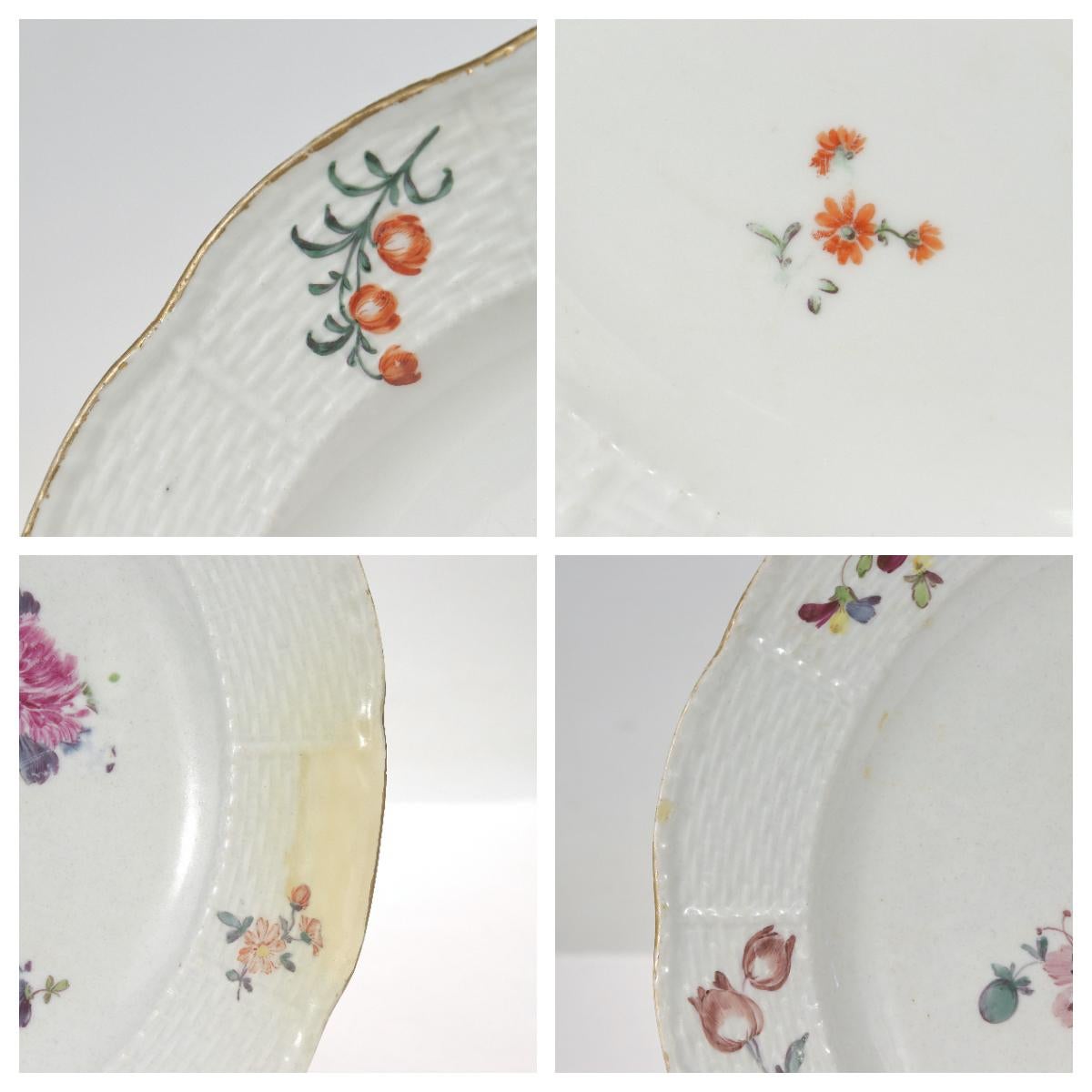 Set of 12 Antique Meissen Porcelain 'Old Ozier' Pattern Cabinet or Dinner Plates For Sale 10