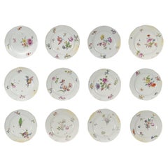 Set di 12 piatti antichi di Meissen Porcelain con motivo 'Old Ozier' per la tavola o la cena