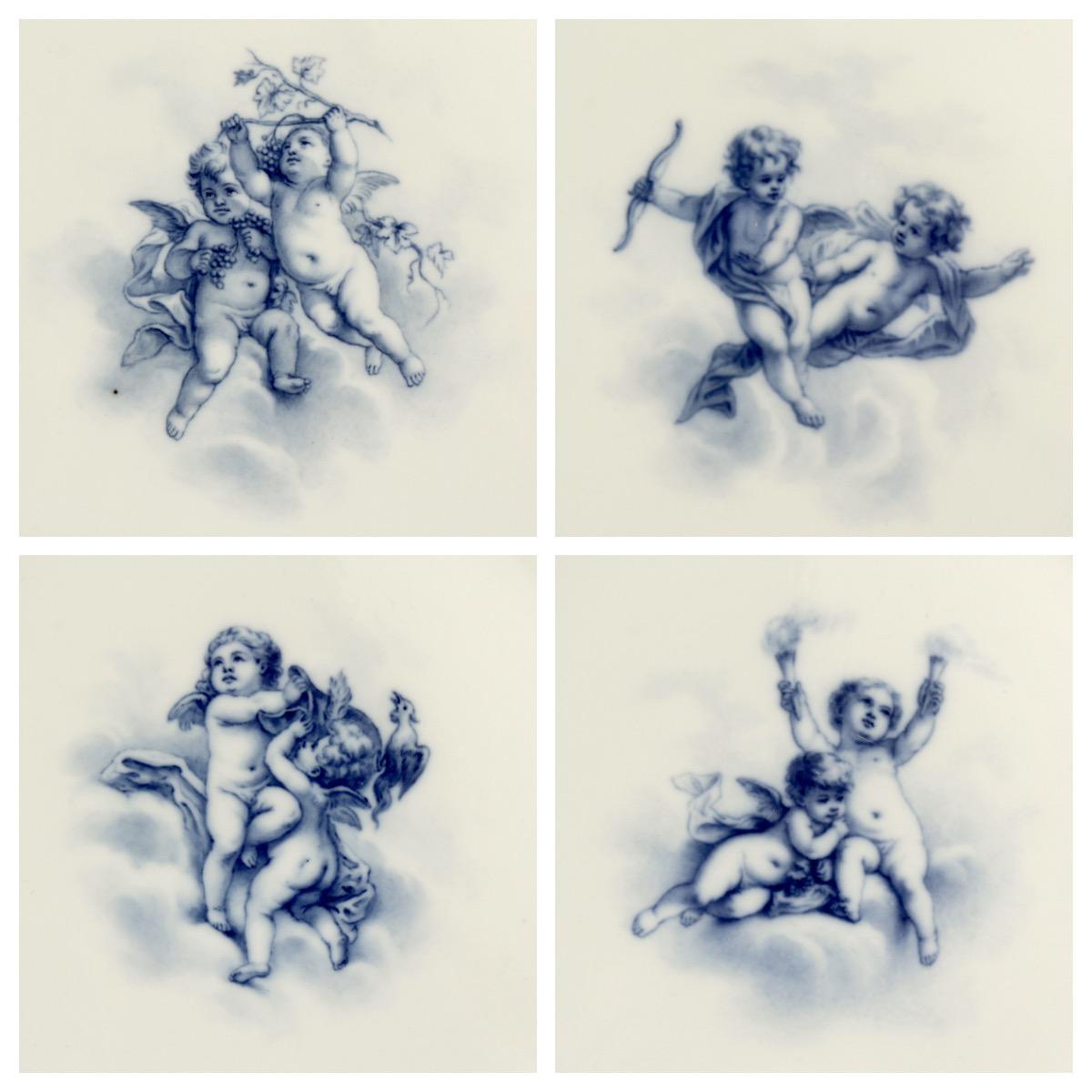 Set of 12 Antique Meissen Porcelain Reticulated Cabinet Plates with Cherubs For Sale 8