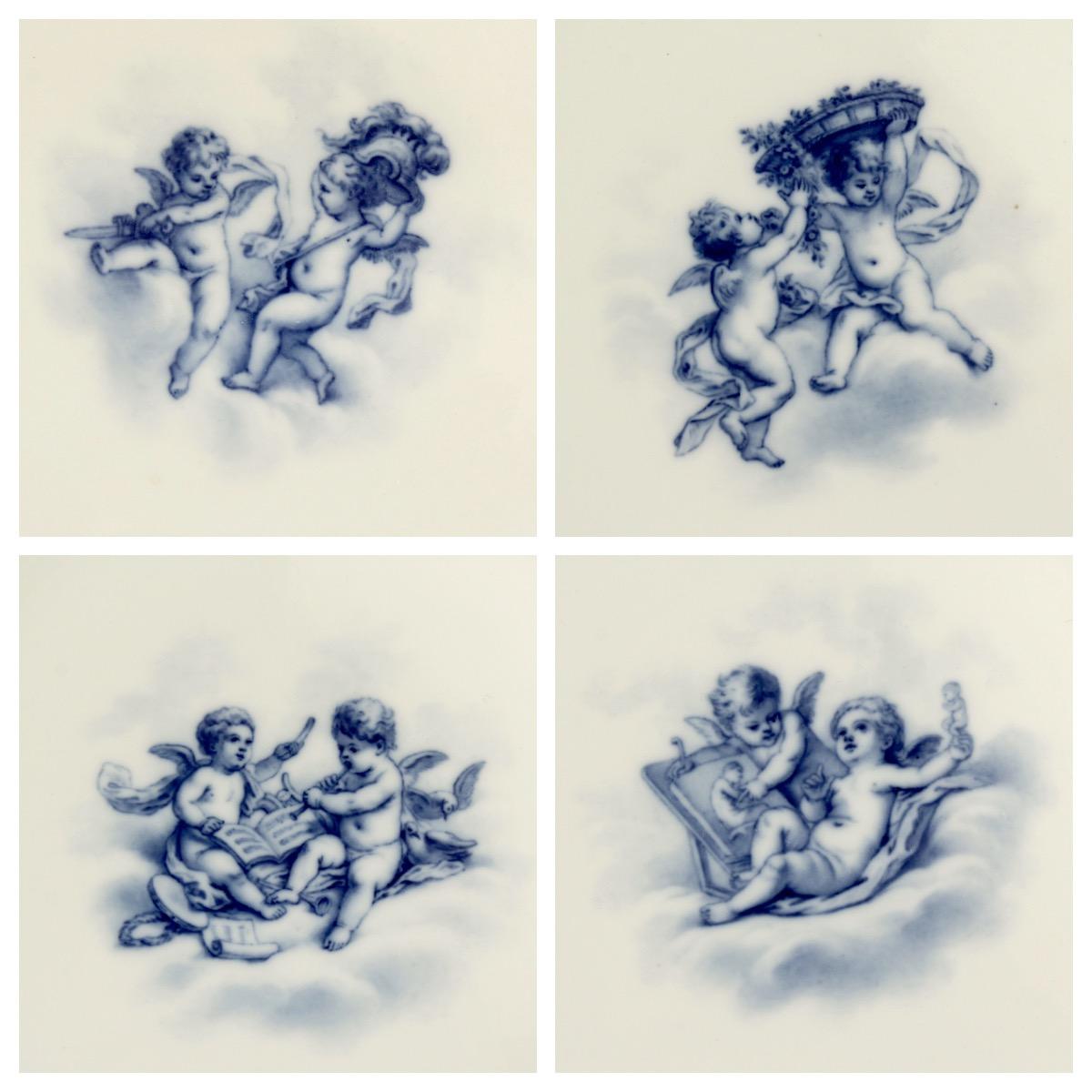 Satz von 12 antiken Meissen Porcelain Kabinetttellern mit Putten im Angebot 8
