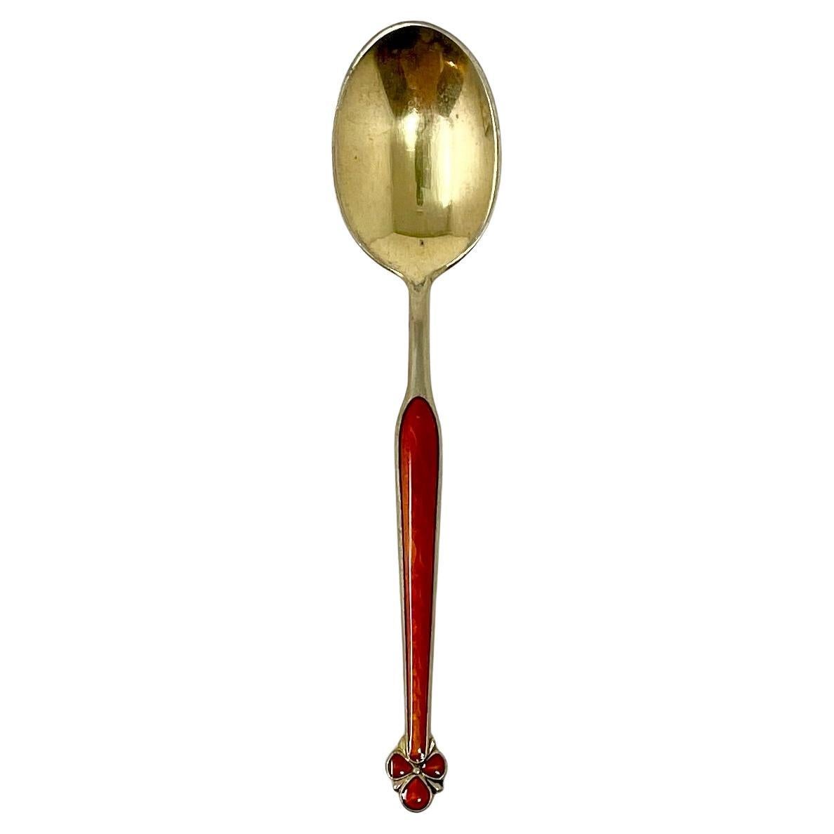 20ième siècle Ensemble de 12 cuillères à Demi-Tasse norvégiennes anciennes en argent sterling et émail, vers 1910 en vente