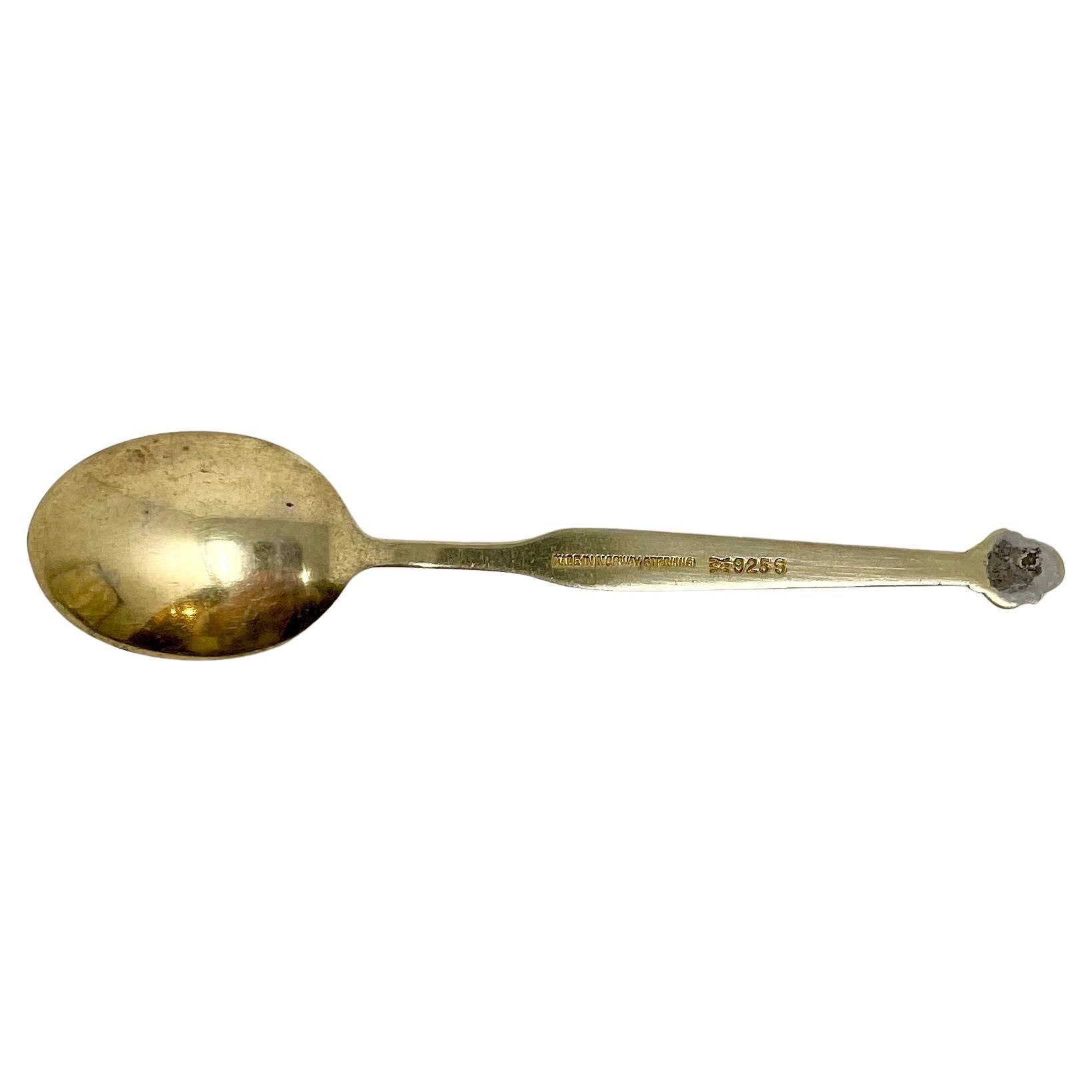 Ensemble de 12 cuillères à Demi-Tasse norvégiennes anciennes en argent sterling et émail, vers 1910 en vente 1