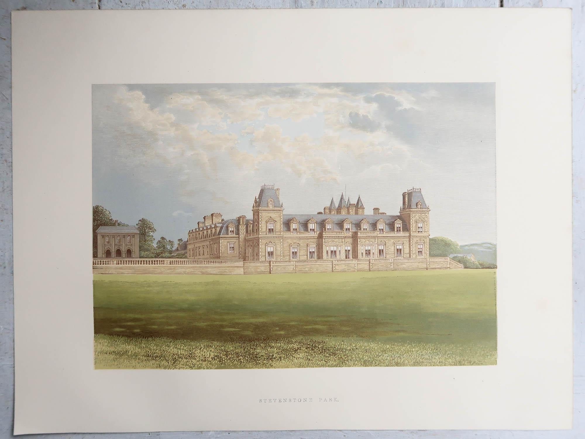 Set of 12 Antique Prints of English Country Houses and Gardens, C.1880 en vente 3