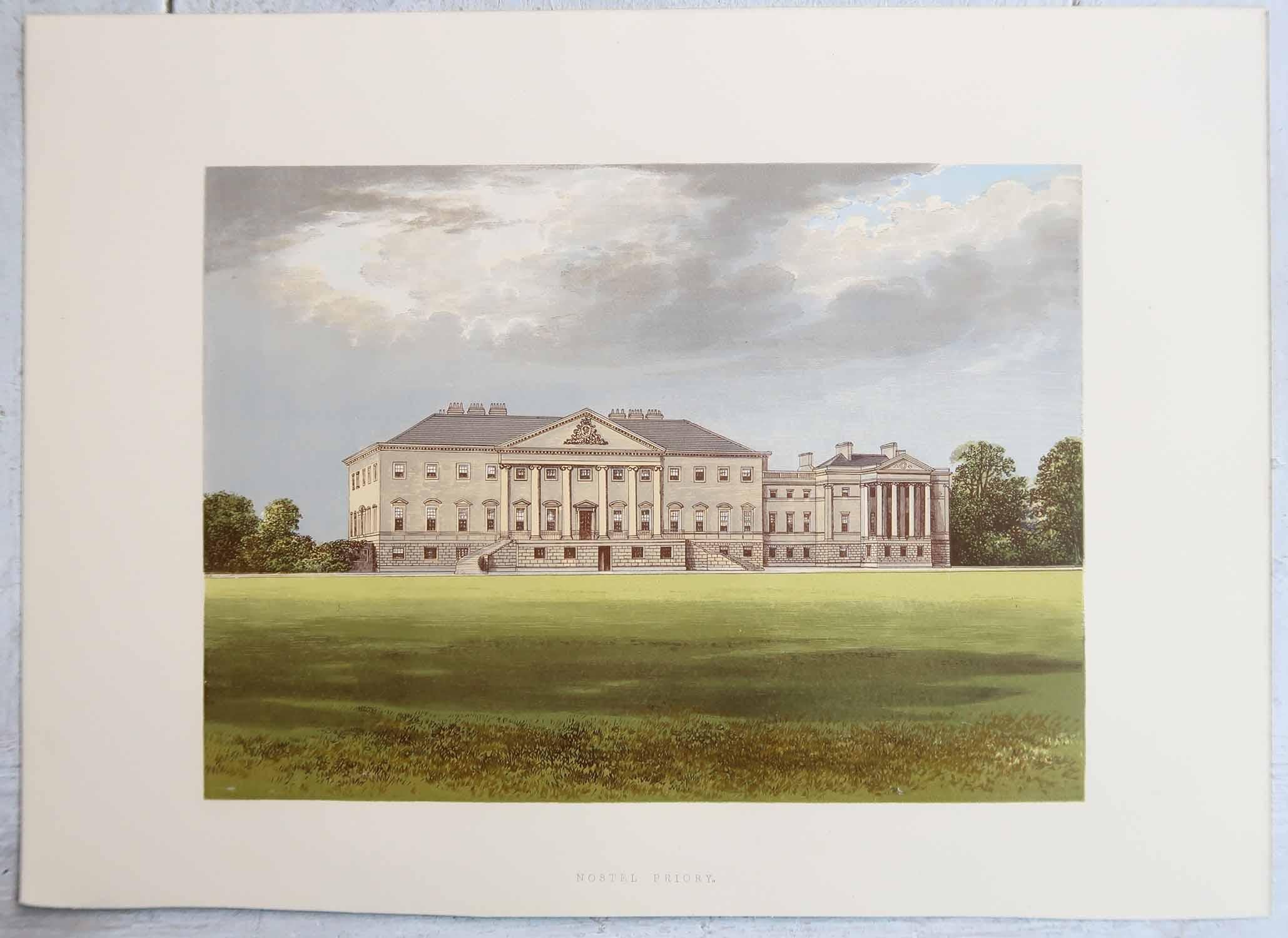 Set di 12 stampe antiche di case e giardini di campagna inglesi, C.C. 1880 in vendita 3