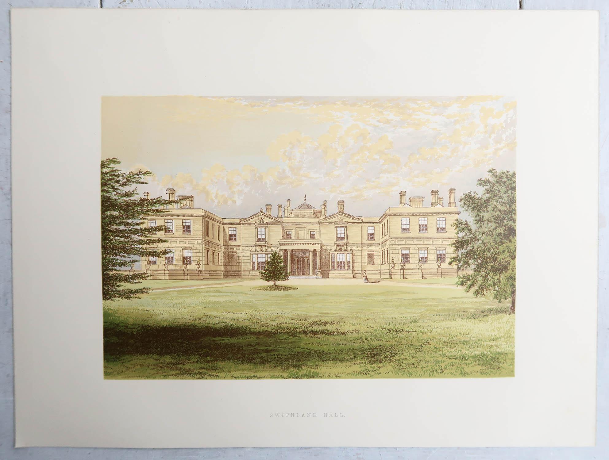 Set of 12 Antique Prints of English Country Houses and Gardens, C.1880 For Sale 5