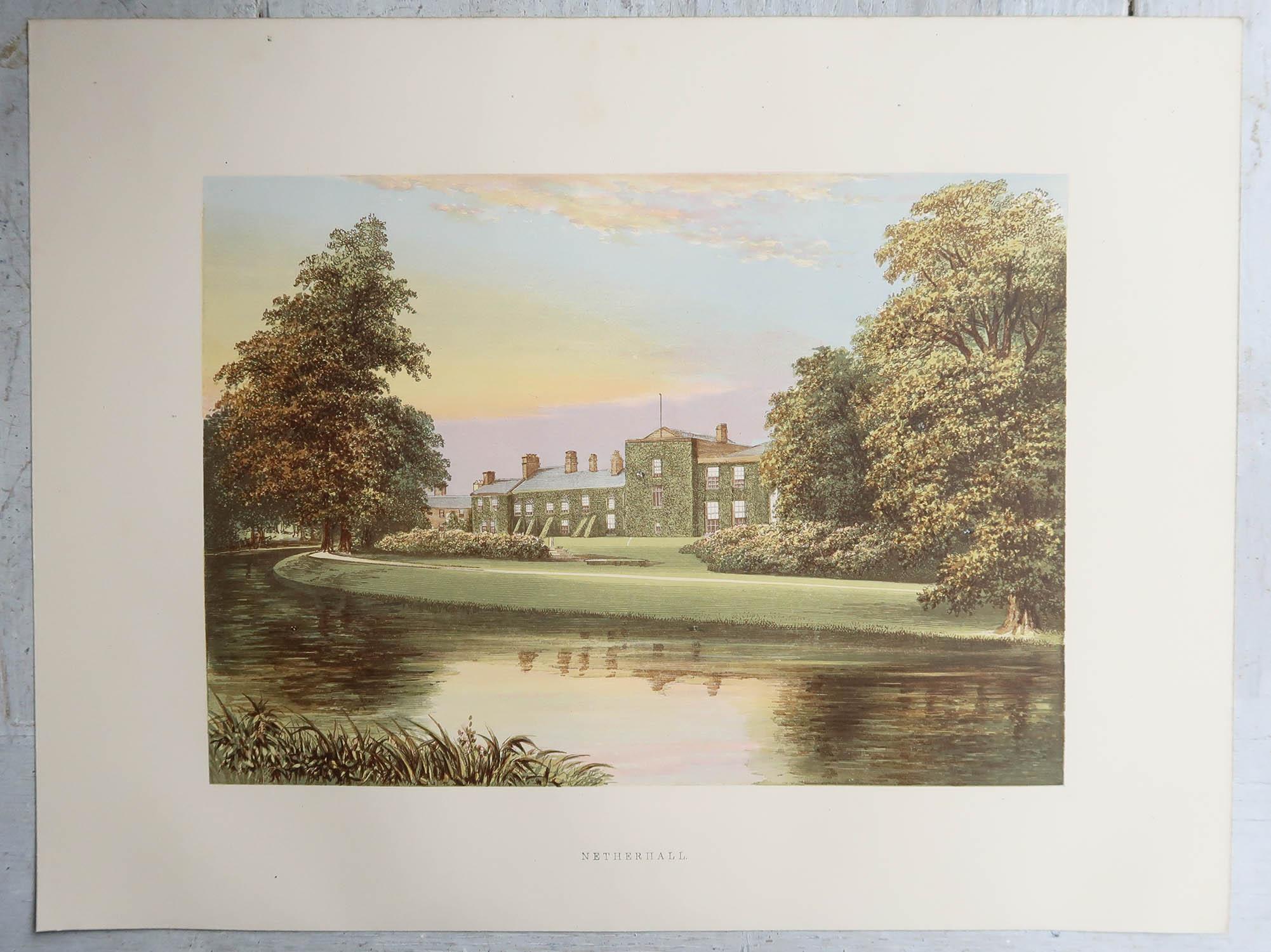 Set of 12 Antique Prints of English Country Houses and Gardens, C.1880 en vente 4