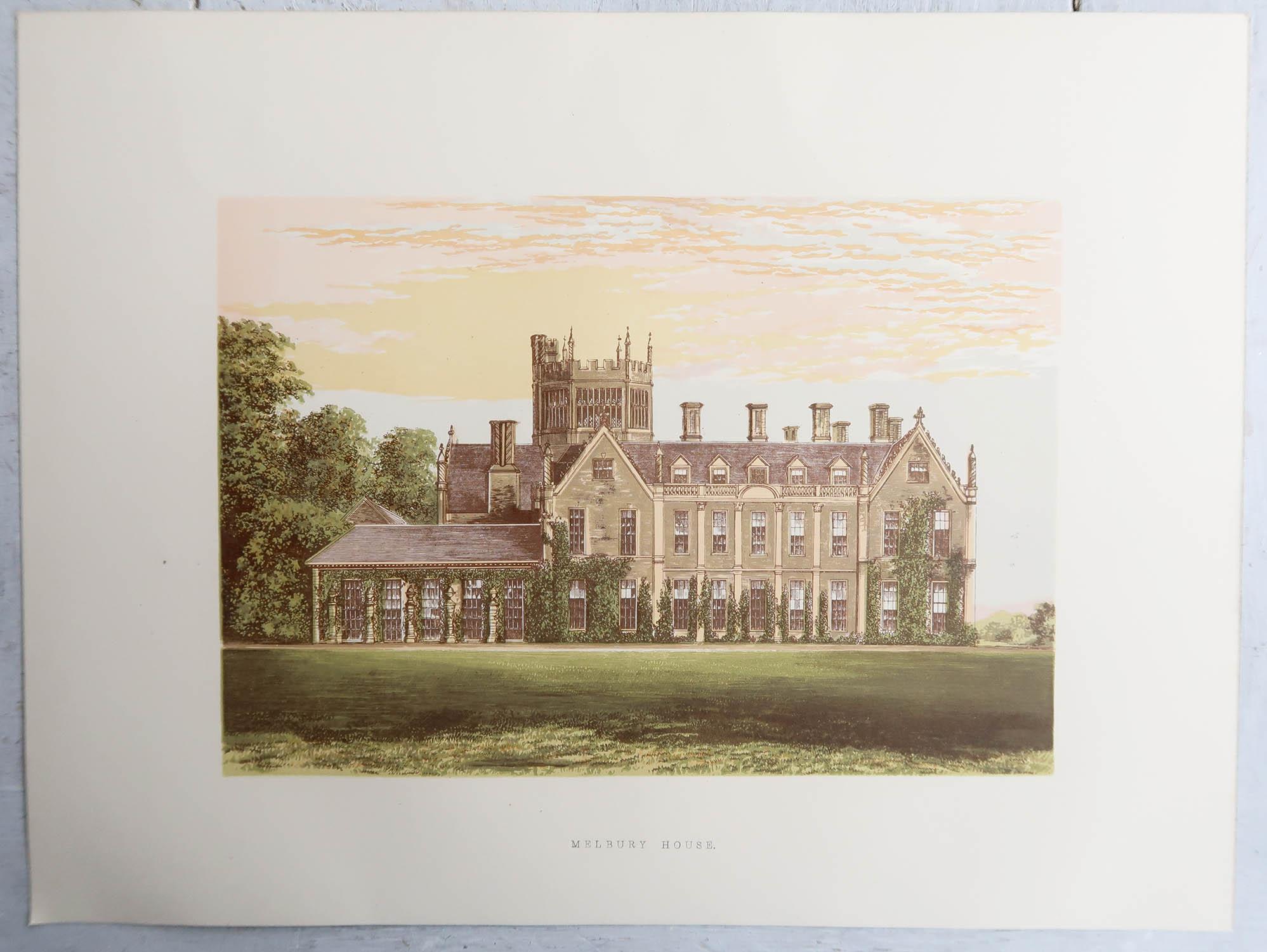 Set of 12 Antique Prints of English Country Houses and Gardens, C.1880 For Sale 6