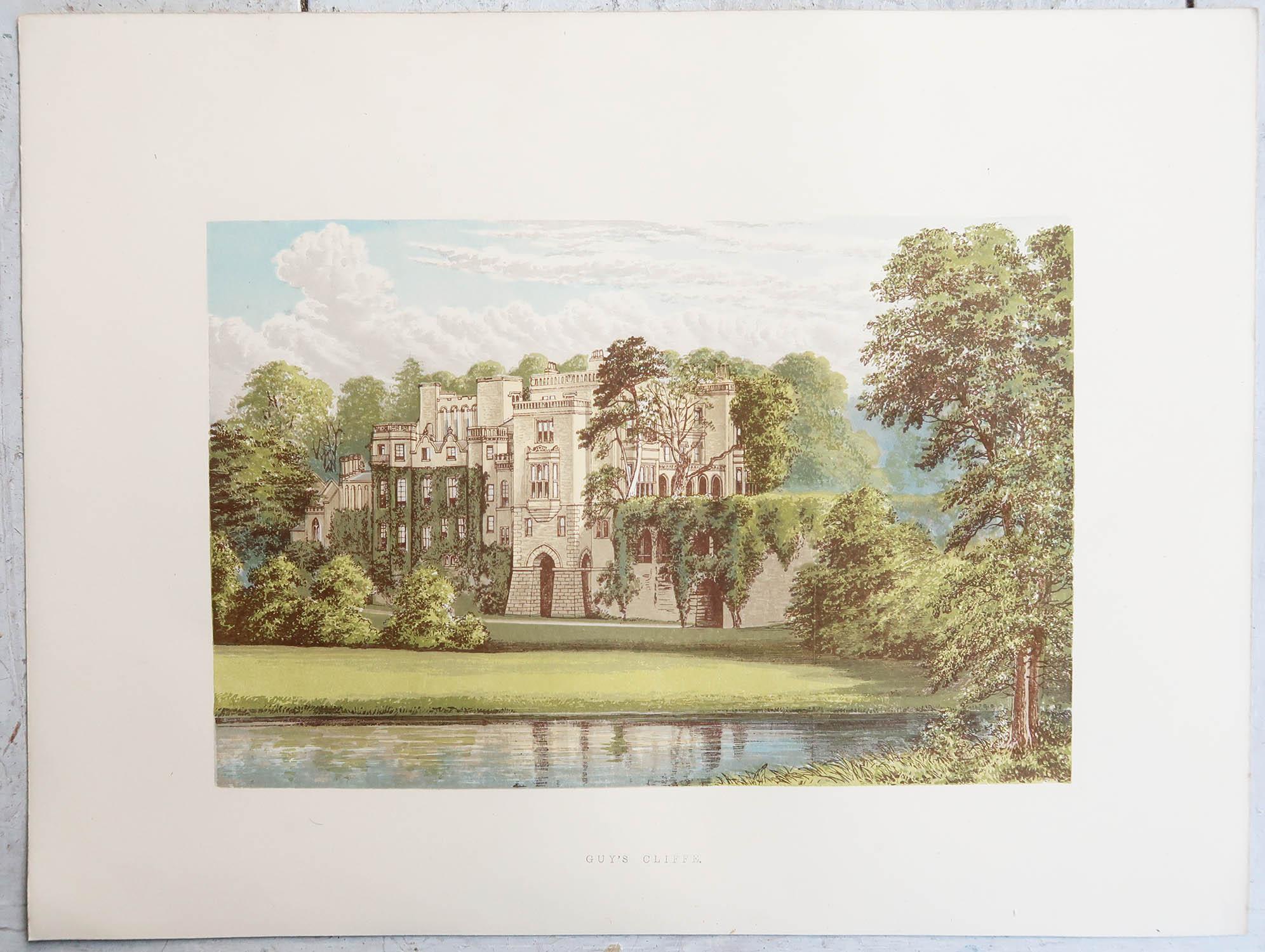 Conjunto de 12 grabados antiguos de casas de campo y jardines ingleses, c.1880 5