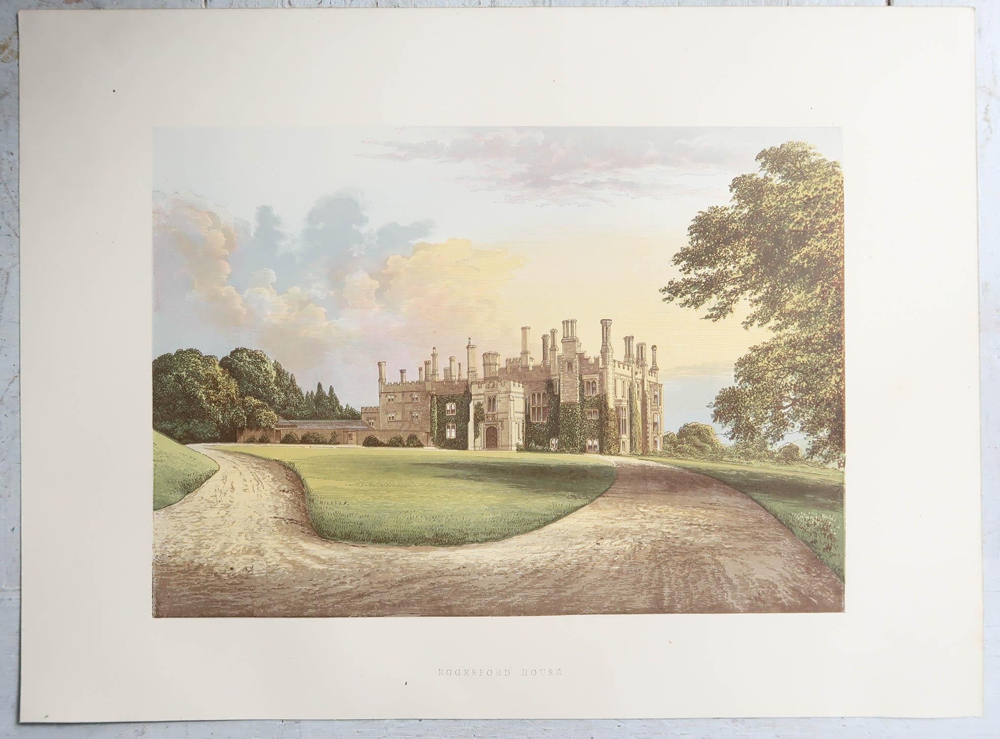 Set of 12 Antique Prints of English Country Houses and Gardens, C.1880 en vente 5