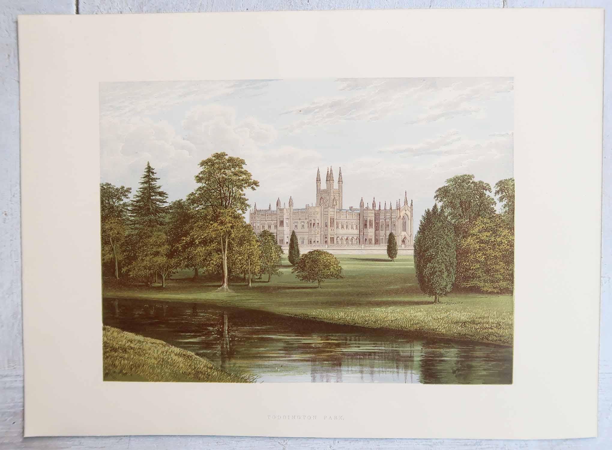 Set di 12 stampe antiche di case e giardini di campagna inglesi, C.C. 1880 in vendita 5
