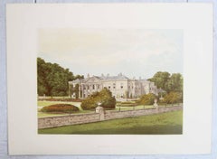 Set di 12 stampe antiche di case e giardini di campagna inglesi, C.C. 1880