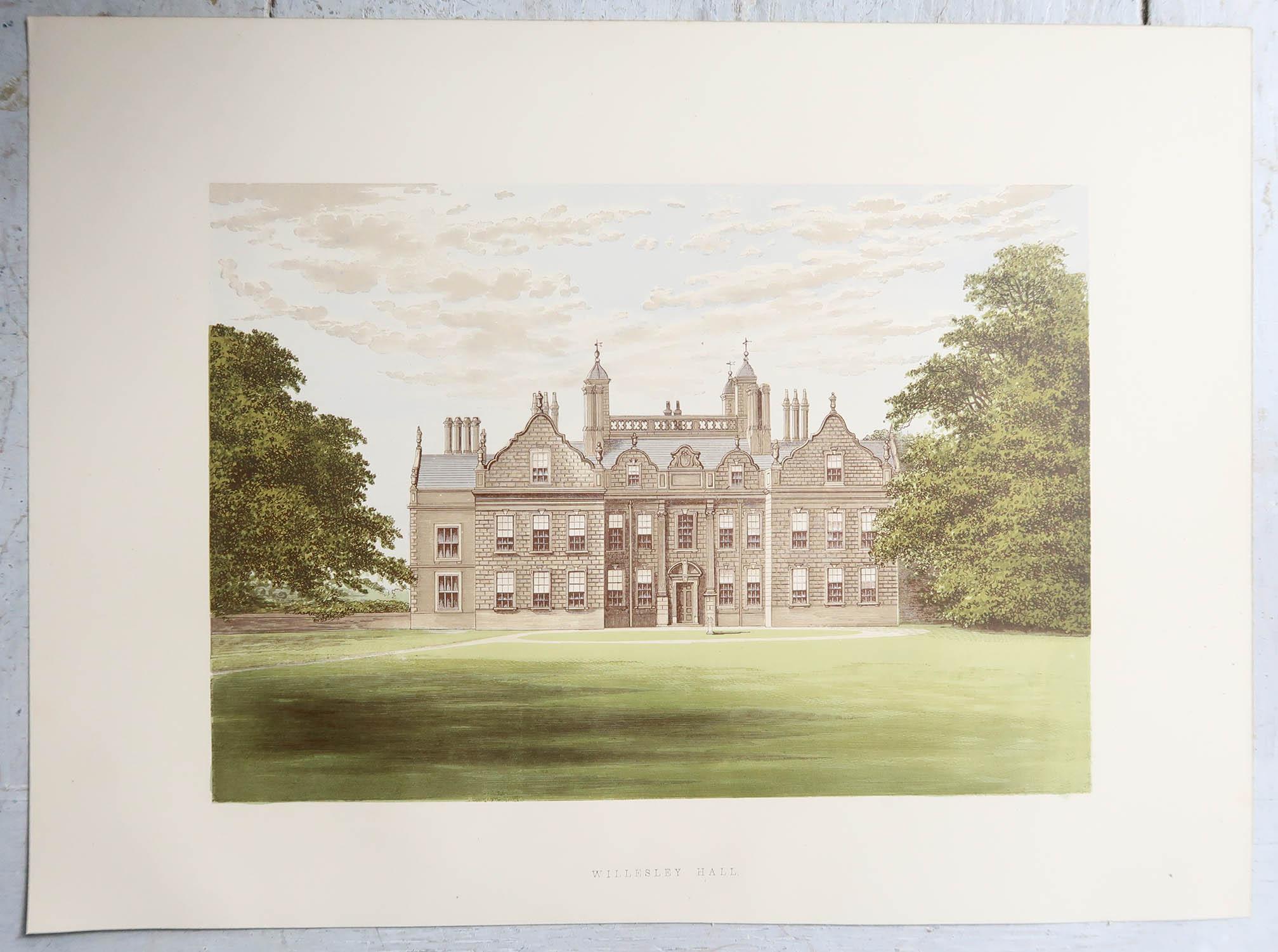 Georgien Set of 12 Antique Prints of English Country Houses and Gardens, C.1880 en vente
