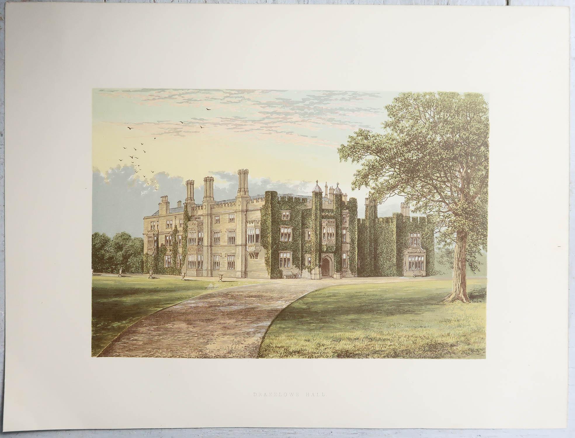 Anglais Set of 12 Antique Prints of English Country Houses and Gardens, C.1880 en vente