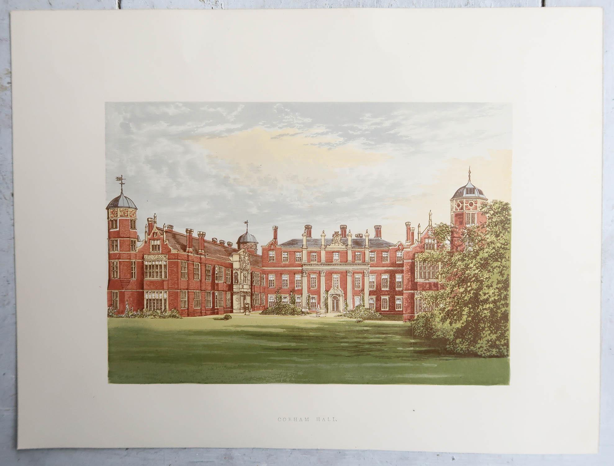 Set of 12 Antique Prints of English Country Houses and Gardens, C.1880 In Good Condition For Sale In St Annes, Lancashire