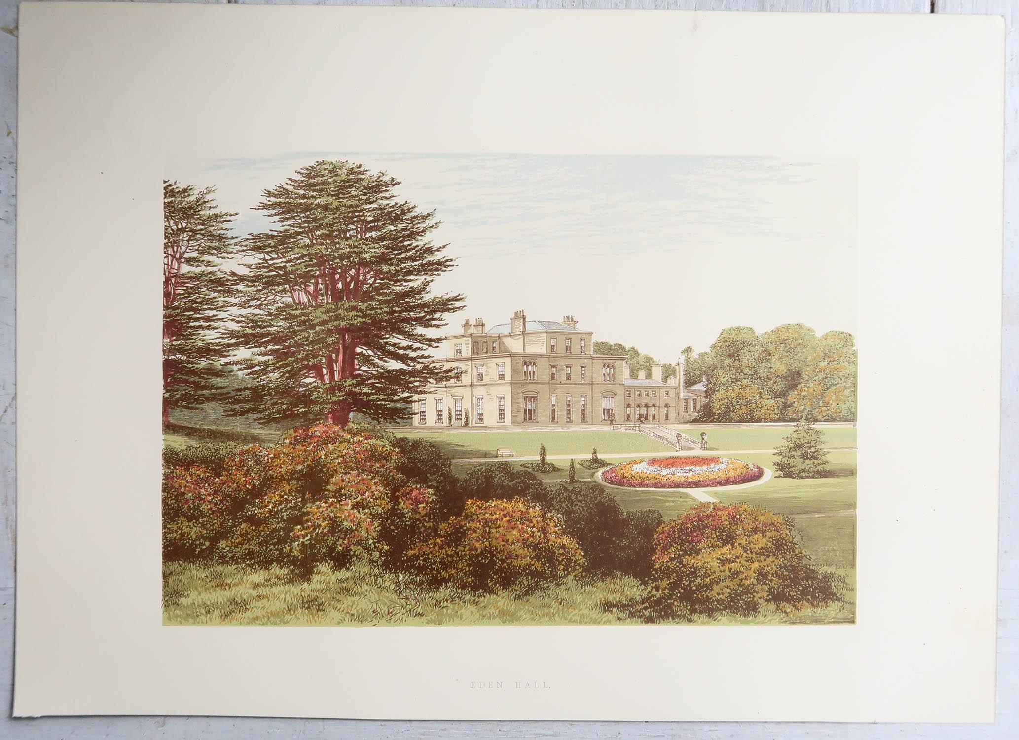 Autre Set of 12 Antique Prints of English Country Houses and Gardens, C.1880 en vente