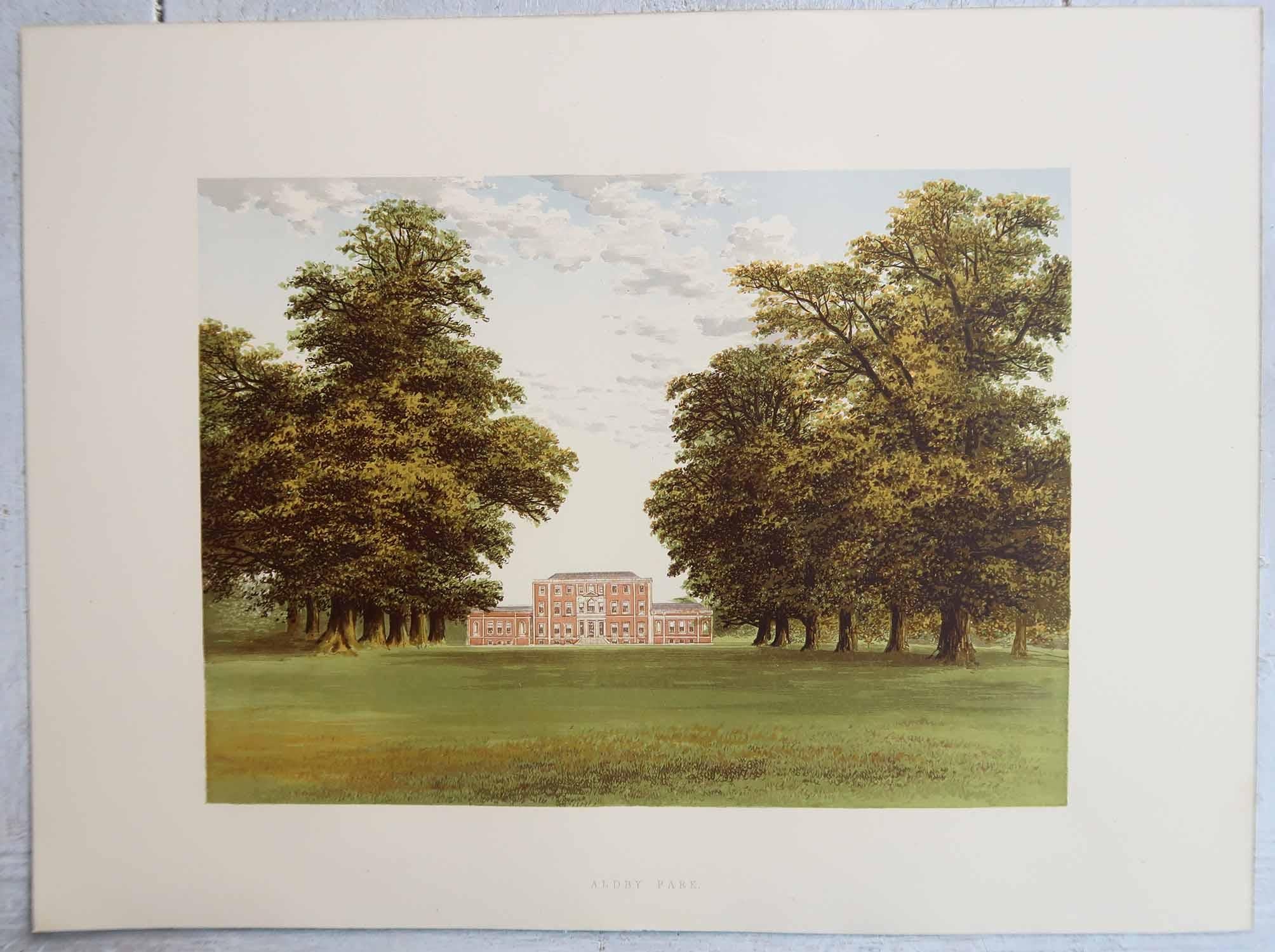 Altro Set di 12 stampe antiche di case e giardini di campagna inglesi, C.C. 1880 in vendita