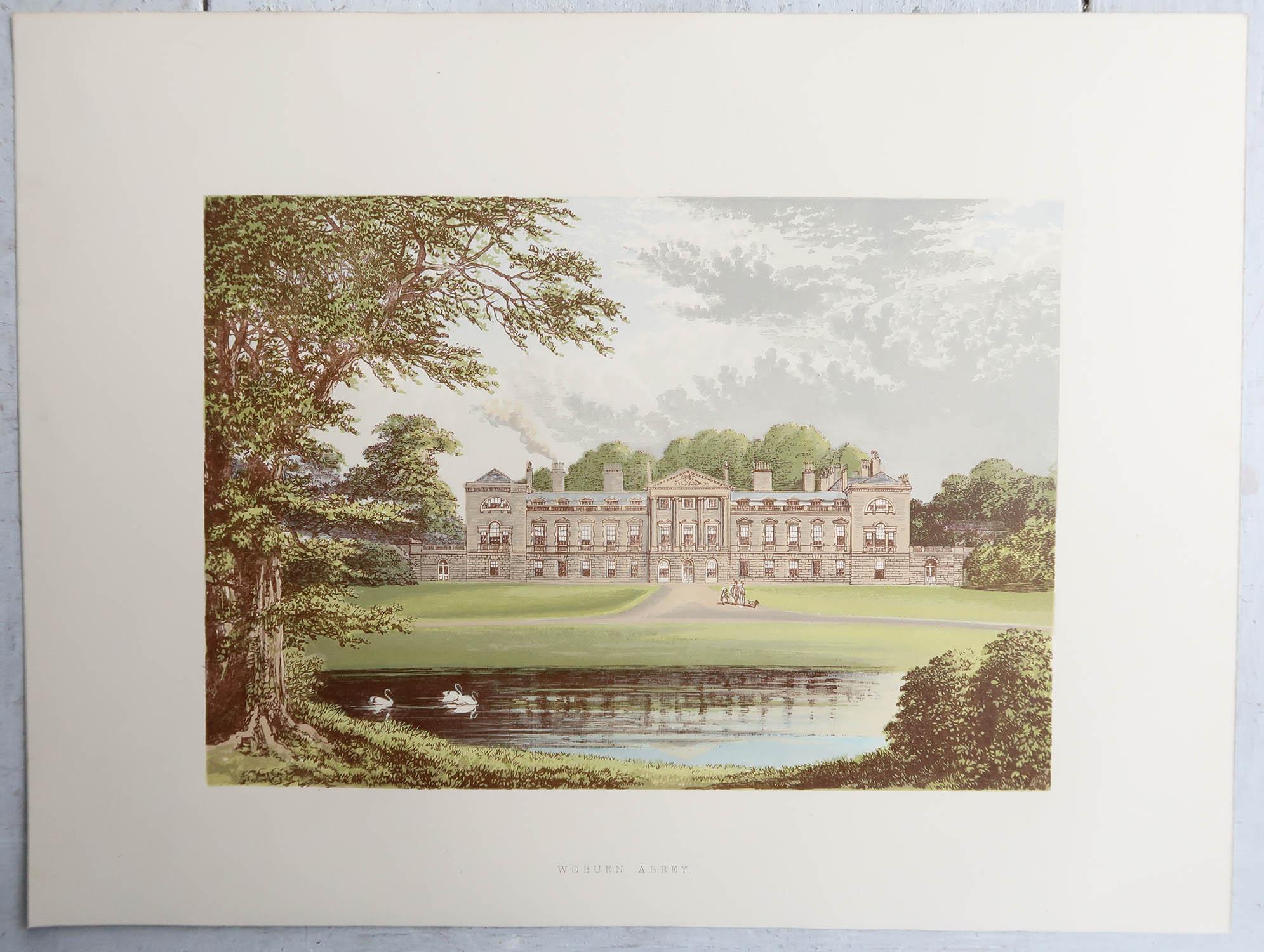 19th Century Set of 12 Antique Prints of English Country Houses and Gardens, C.1880 For Sale