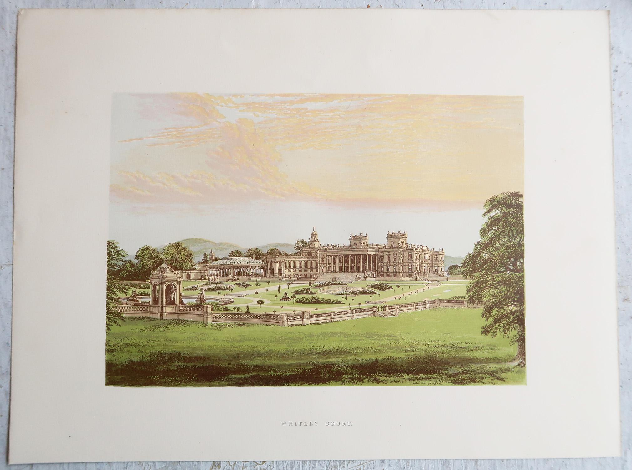 Set di 12 stampe antiche di case e giardini di campagna inglesi, C.C. 1880 In condizioni buone in vendita a St Annes, Lancashire