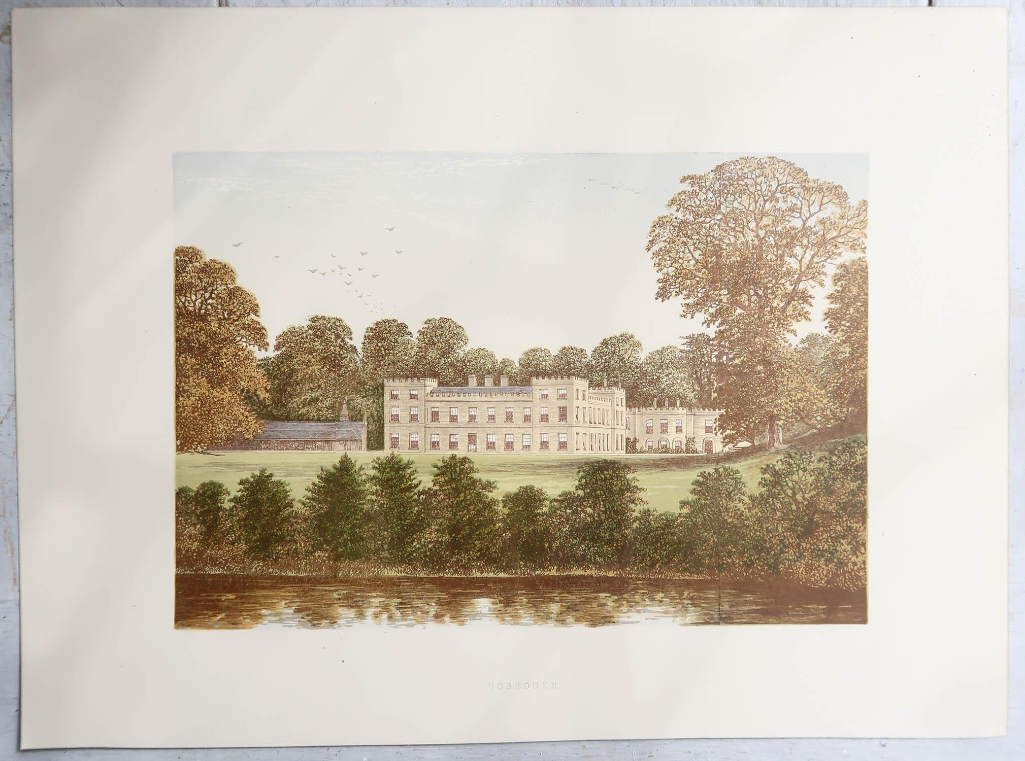 Set of 12 Antique Prints of English Country Houses and Gardens, C.1880 Bon état - En vente à St Annes, Lancashire