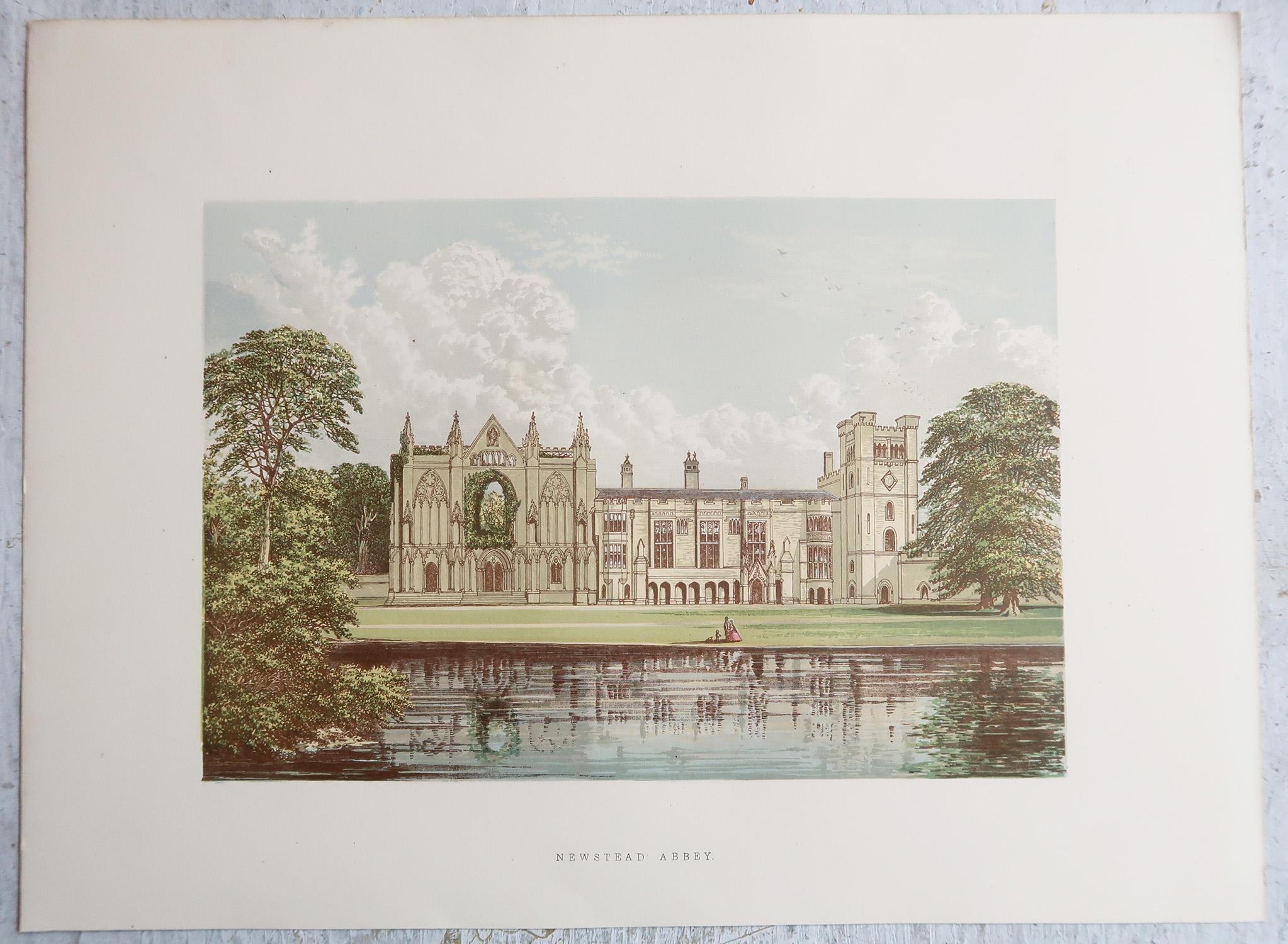 XIX secolo Set di 12 stampe antiche di case e giardini di campagna inglesi, C.C. 1880 in vendita