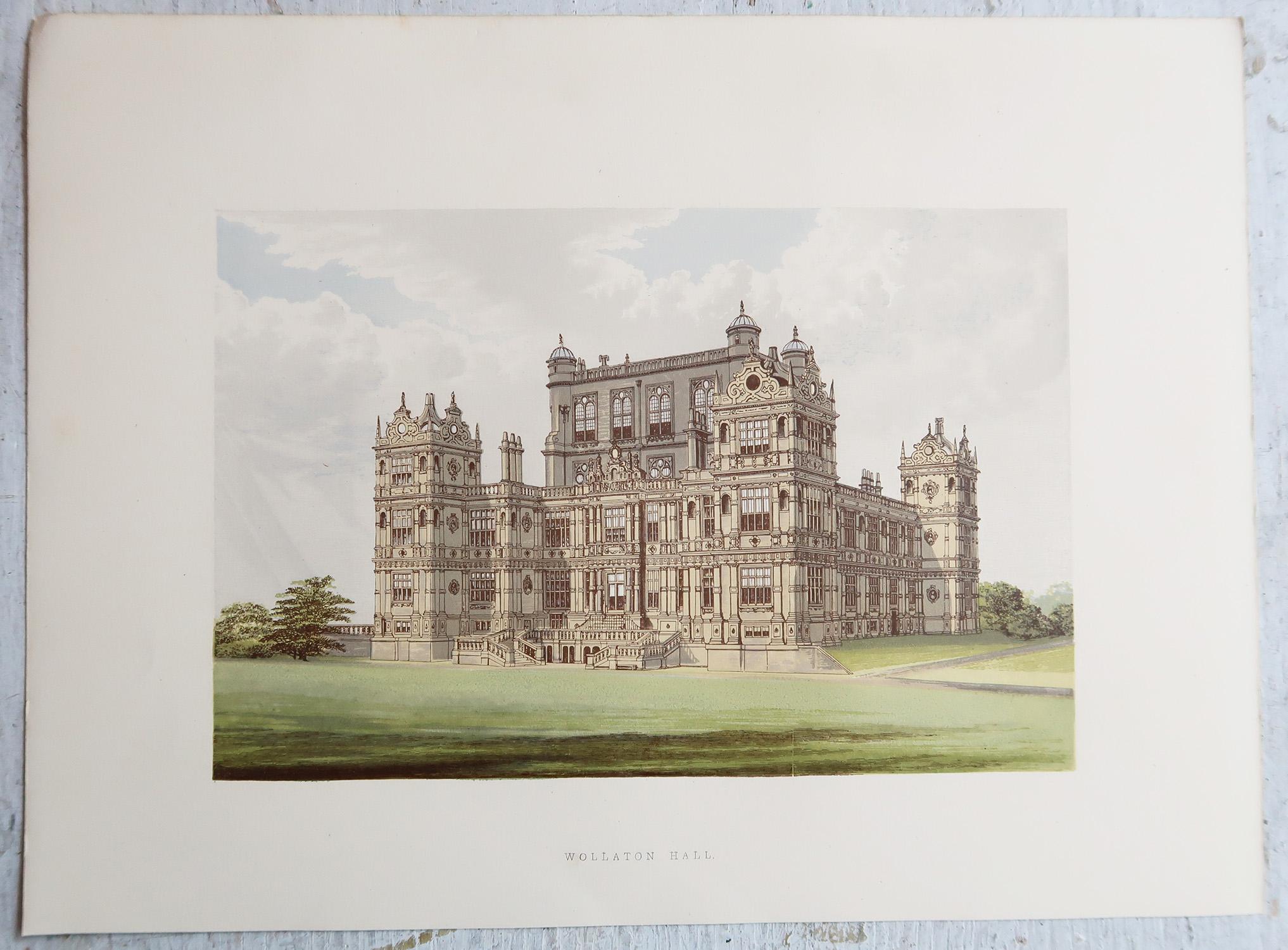 Carta Set di 12 stampe antiche di case e giardini di campagna inglesi, C.C. 1880 in vendita