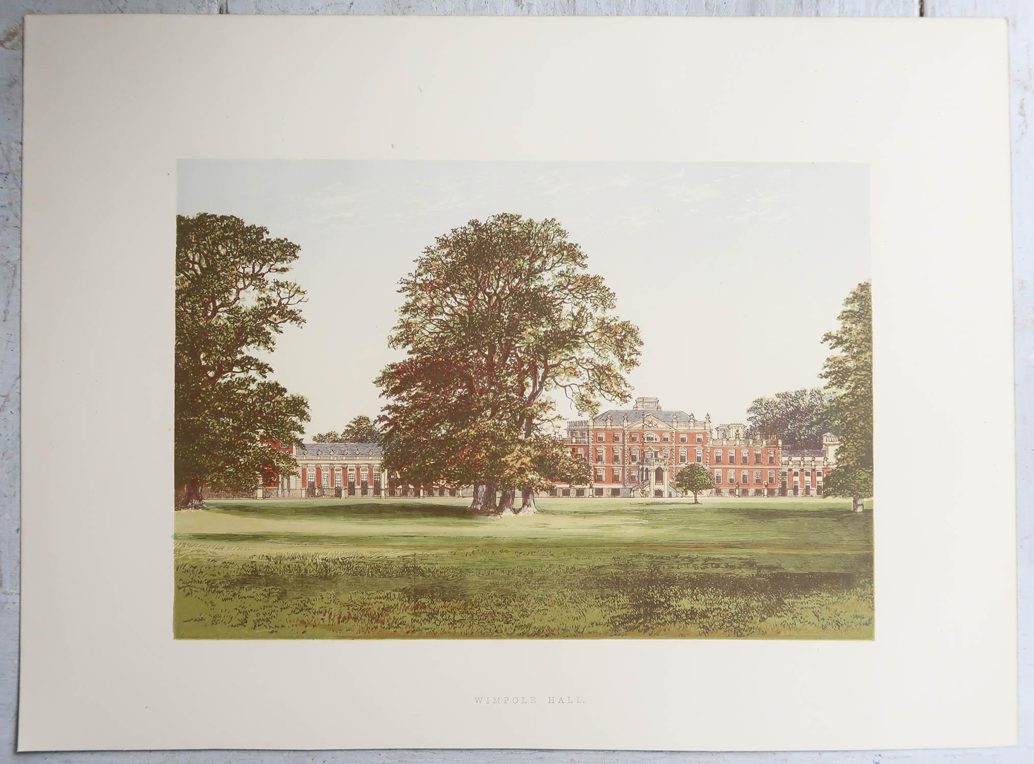 Papier Set of 12 Antique Prints of English Country Houses and Gardens, C.1880 en vente