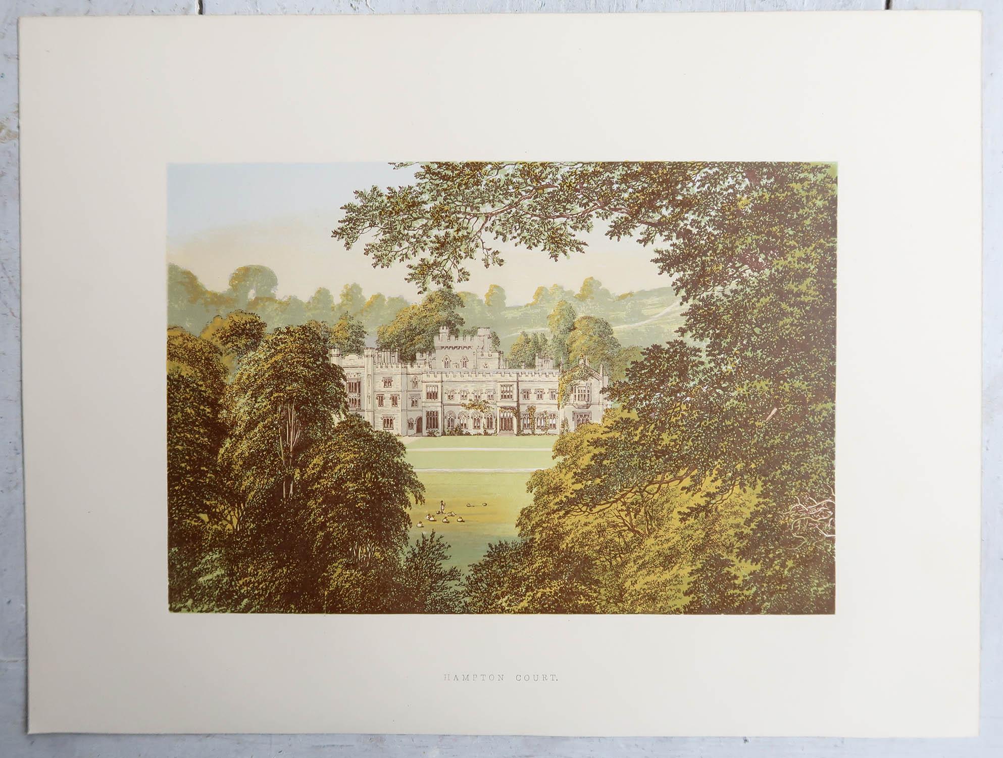 Set of 12 Antique Prints of English Country Houses and Gardens, C.1880 For Sale 2