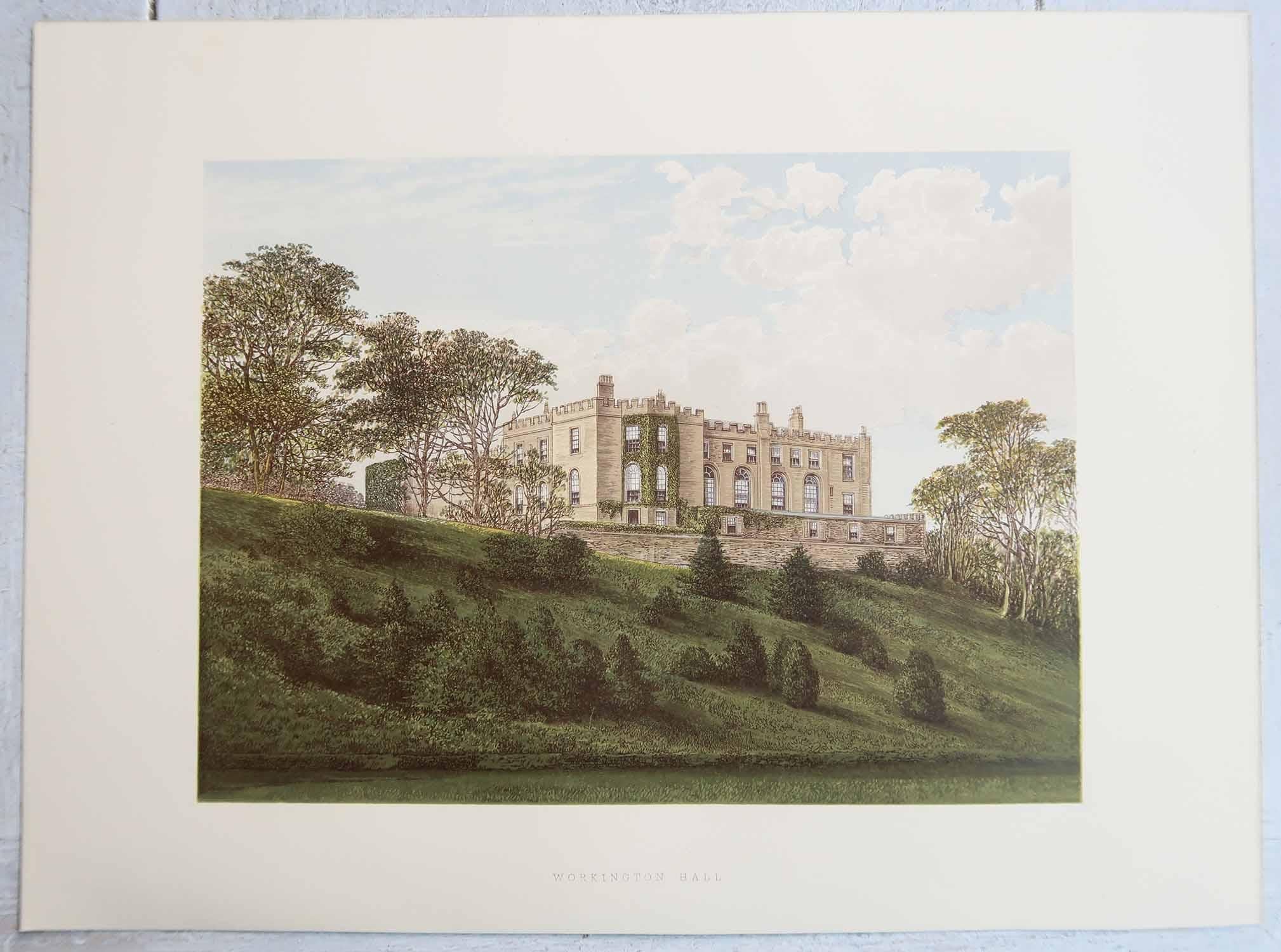 Set di 12 stampe antiche di case e giardini di campagna inglesi, C.C. 1880 in vendita 1