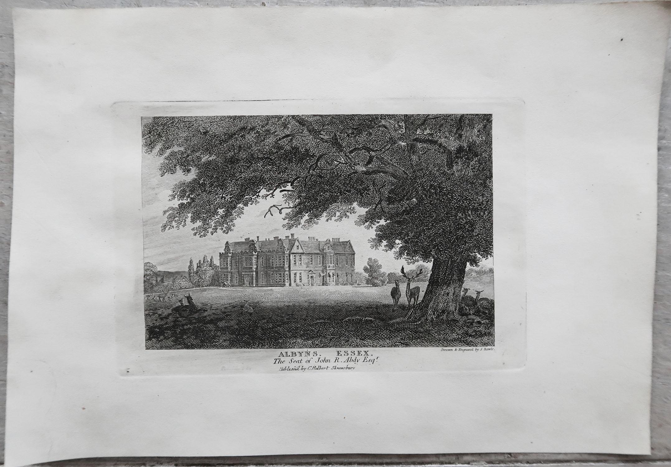 Set of 12 Antique Prints of English Country Houses and Gardens, circa 1800 5