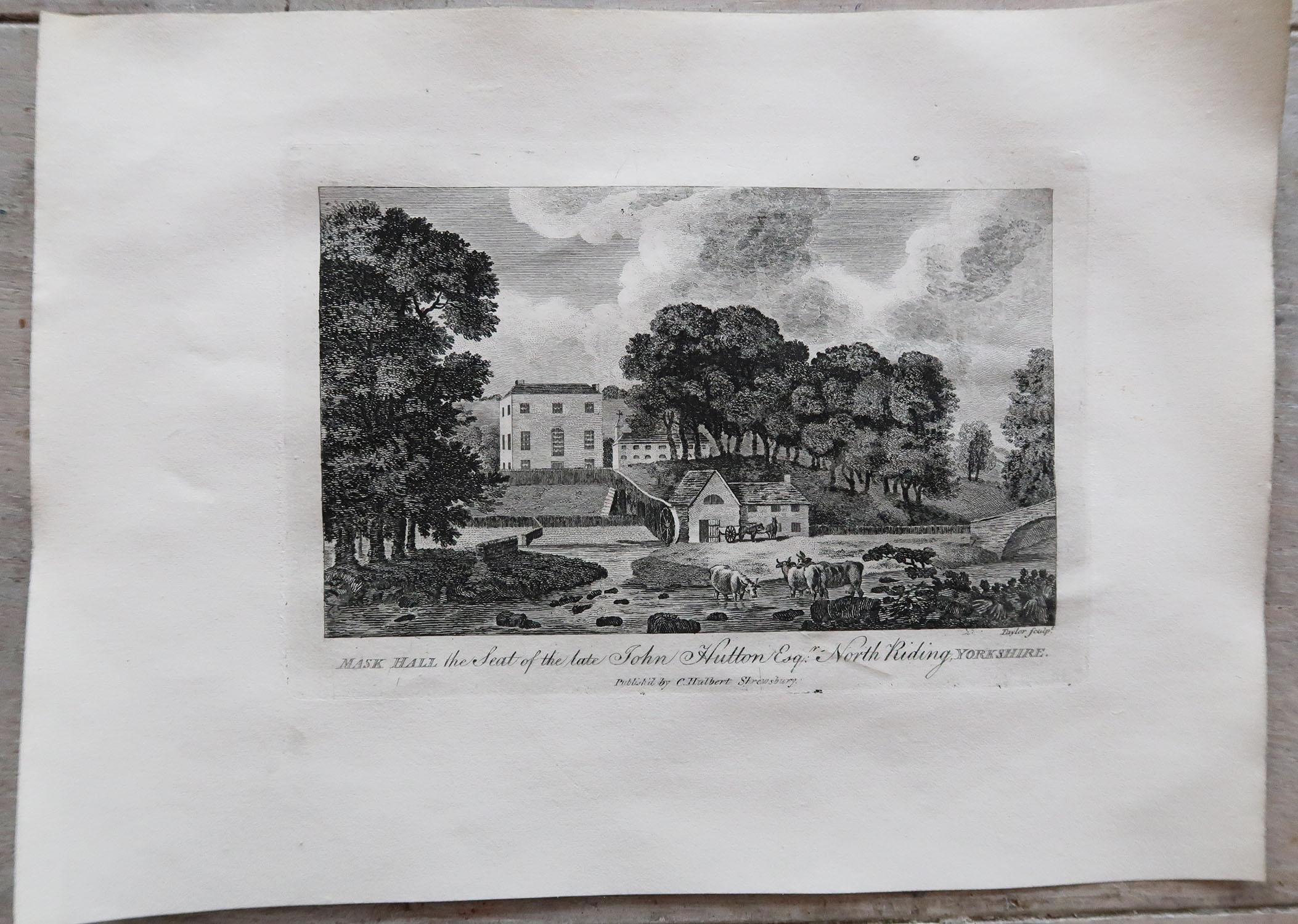 Set of 12 Antique Prints of English Country Houses and Gardens, circa 1800 6