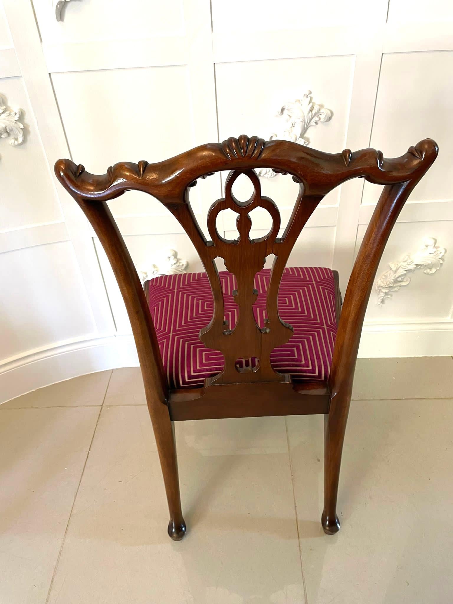 Set of 12 Antique Quality Carved Mahogany Dining Chairs  In Good Condition In Suffolk, GB