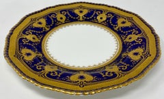 Set of 12 Antique Rosenthal Cobalt and Gold Service Plates