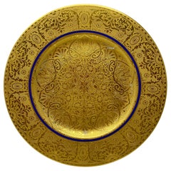 Set of 12 Antique Royal Bavarian 22-Karat Gold Serving Plates, circa 1890