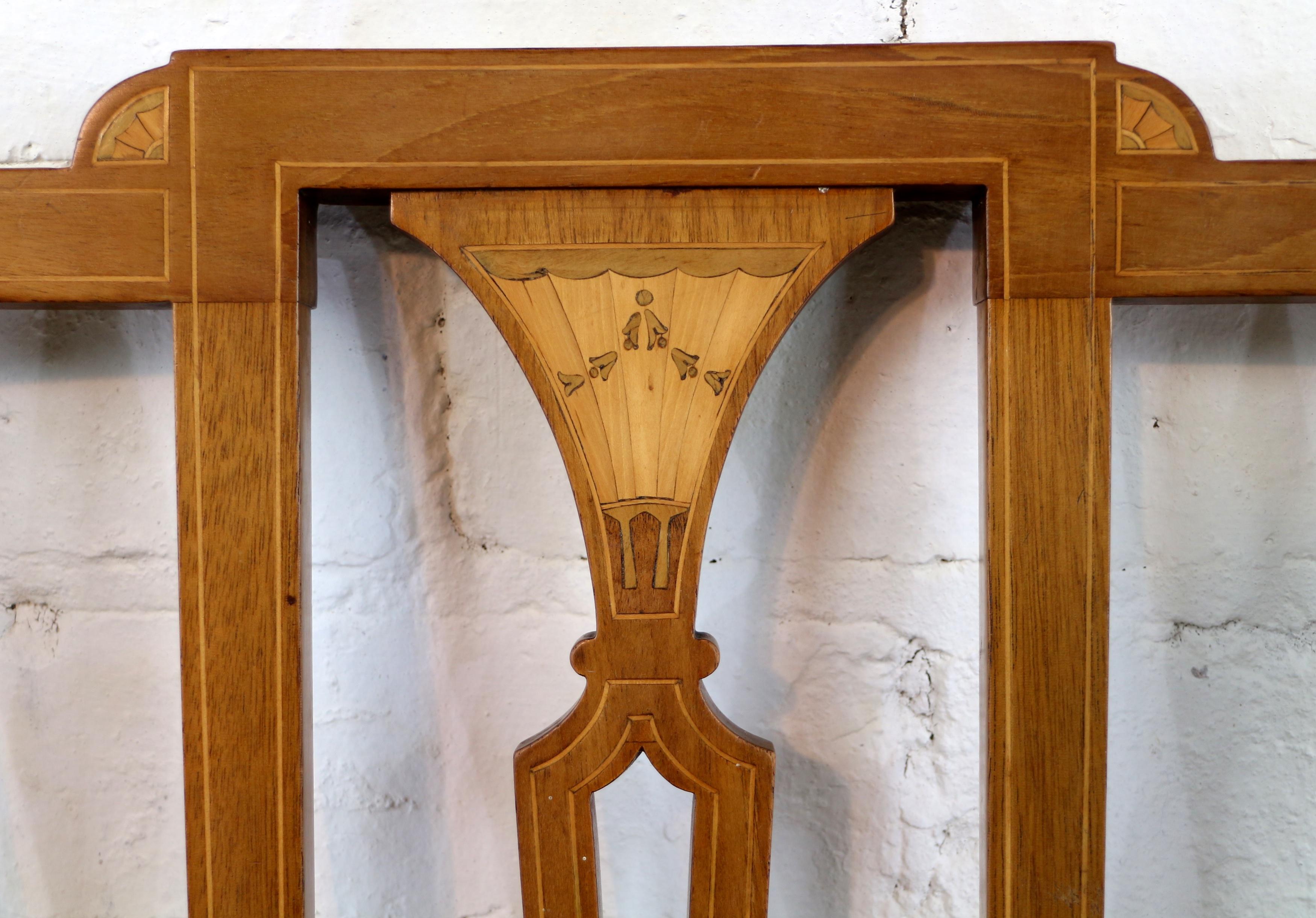 Set of 12 Antique Scottish Sheraton Revival Mahogany Inlaid Dining Chairs 4