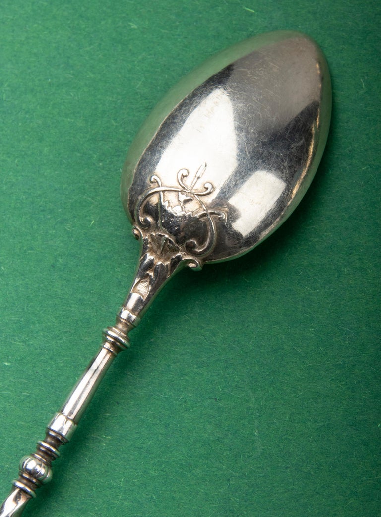 Set of 12 Antique SilverPlated and Gilded Tea spoons made by