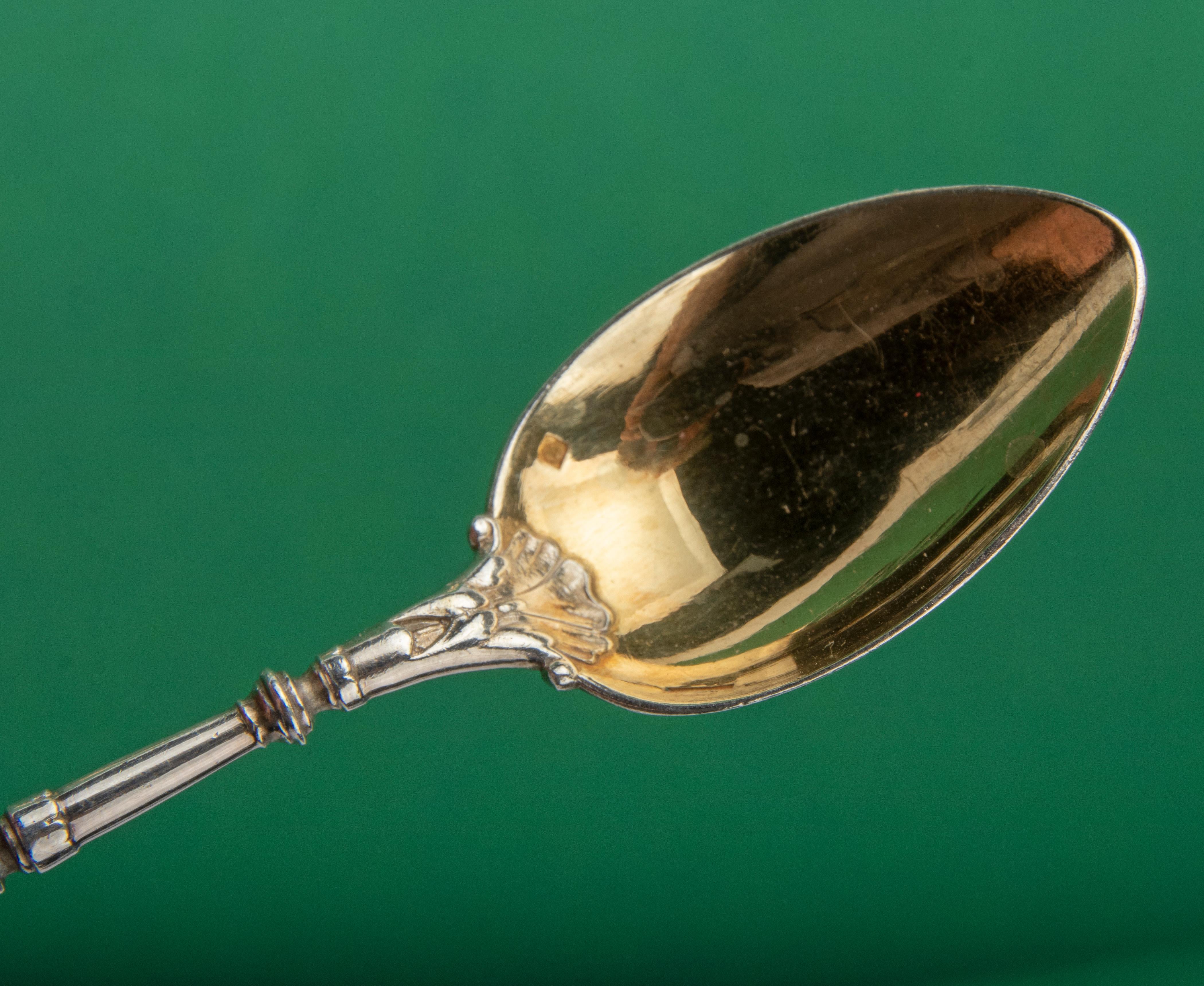 Silver Plate Set of 12 Antique Silver-Plated and Gilded Tea spoons made by Christofle For Sale