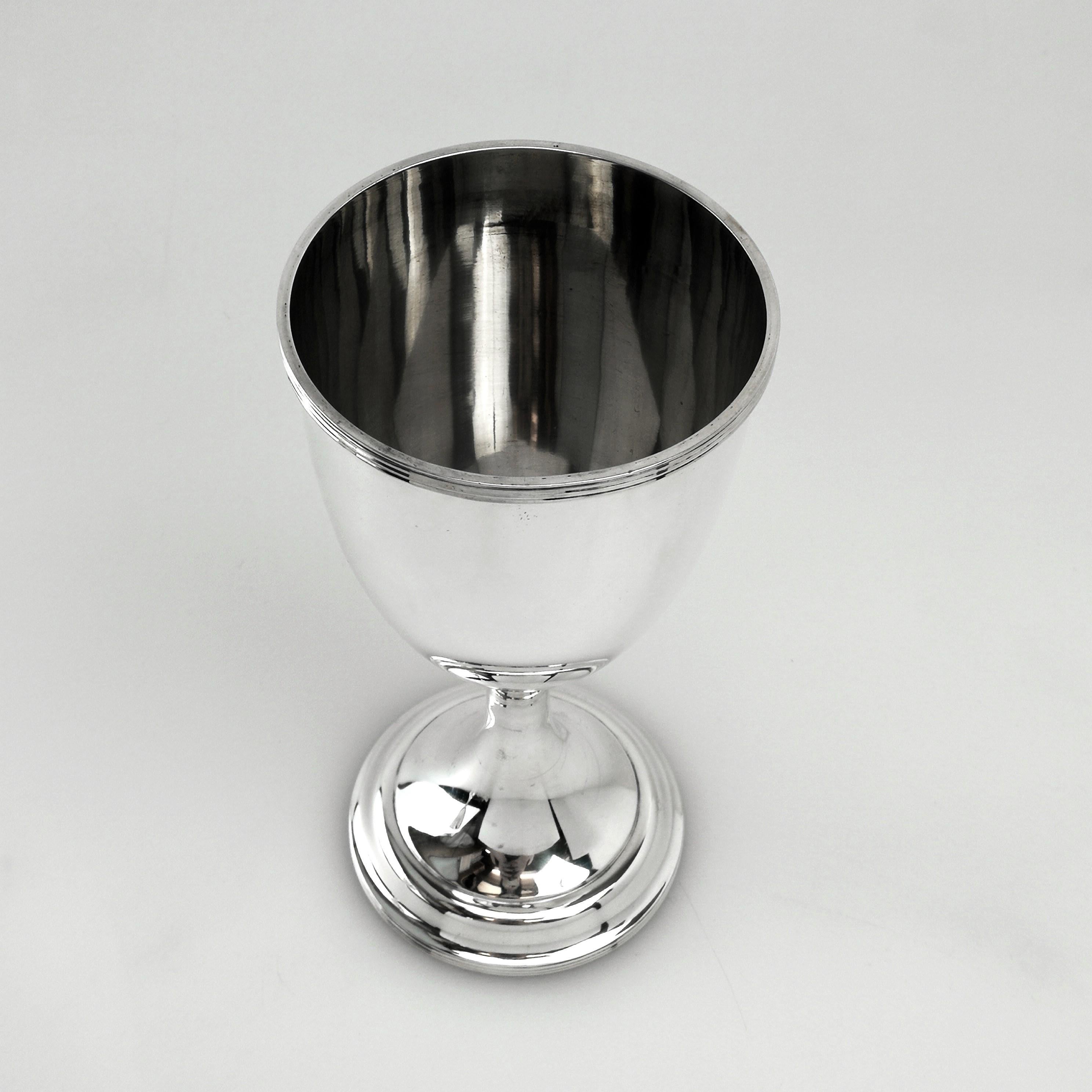 20th Century Set of 12 Antique Sterling Silver Goblets / Wine Glasses, U.S.A, circa 1900