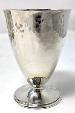 Set of 12 Antique Sterling Silver Hammered Cordial Glasses by Barbour Silver Co.