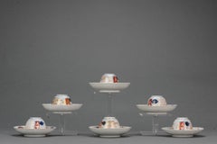 Set of 12 Antique Super Japanese Porcelain Tea Bowl Cup Saucer Flowers, 18C